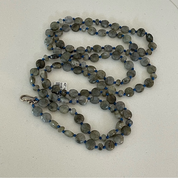 One of a kind Labradorite beaded 42” Necklace - Picture 2 of 11